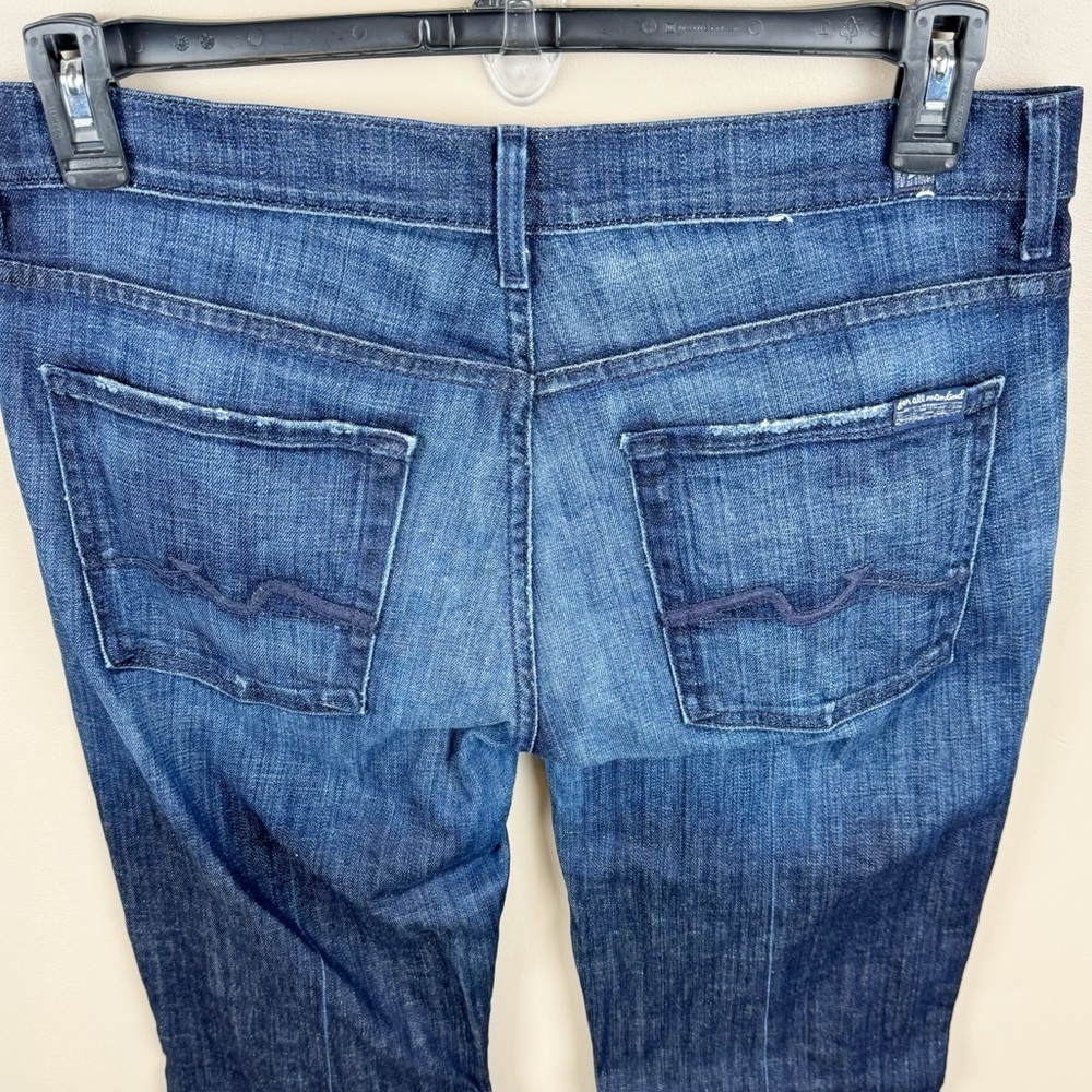 7 for All Mankind High Waist Bootcut Blue Jeans Size 32 - Picture 4 of 9